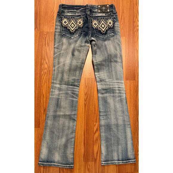 Miss Me Jeans Womens 28 33" Blue Boot Cut Denim Pants JW5416B - Picture 2 of 8